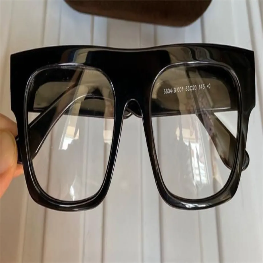 Fausto 5634 Black Block -glasögon Frame Clear Lens Men Gafas de Sol Solglasögon Glasögon med Box272Q