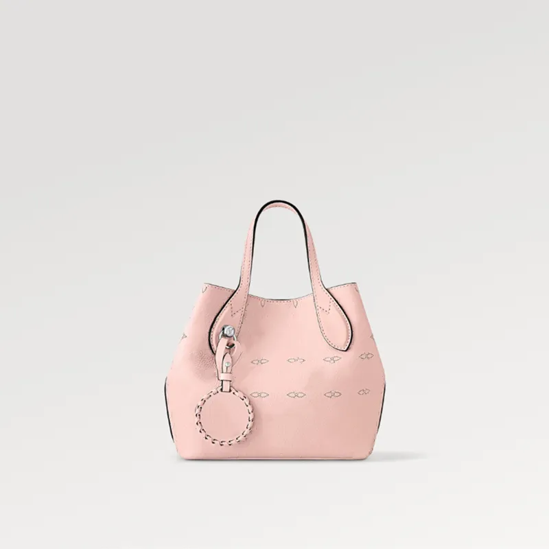 Explosion new Women's Blossom PM M23196 Rose Jasmin Mahina perforated calfskin Magnetic clasp closure Inside removable zipped pocket protective metal bottom studs