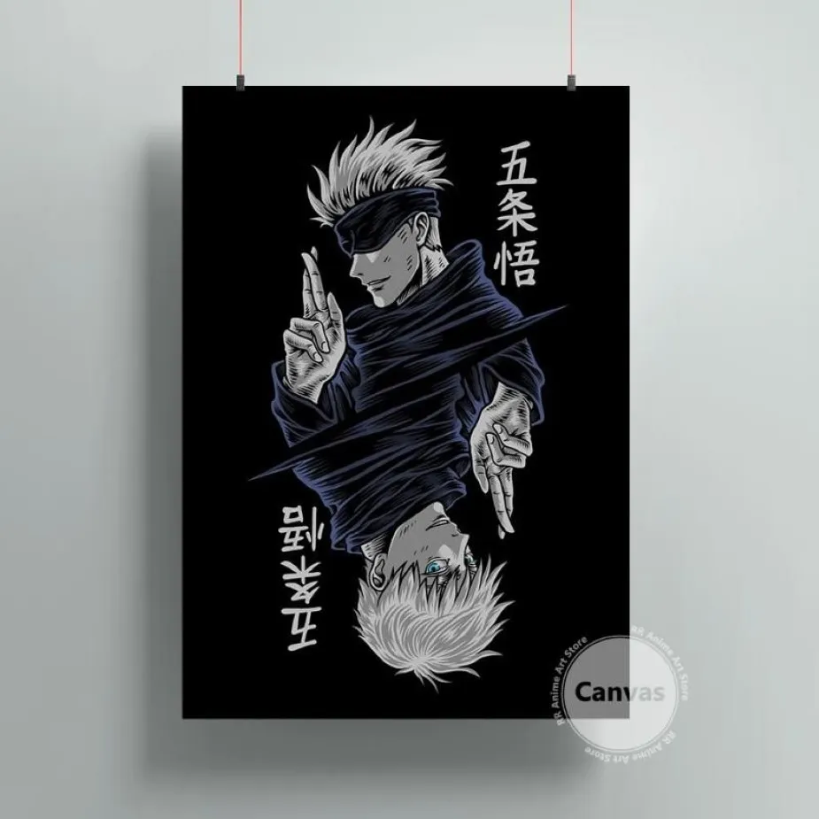 Peintures Toile Anime Gojo Satoru Jujutsu Kaisen Photos Accueil Manga Décoration Affiche HD Impressions Mur Art Modulaire Salon272z