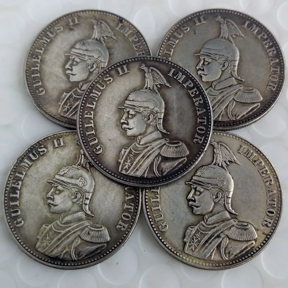 un set di 1891-19025 pezzi Moneta da 1 Rupia dell'Africa orientale tedesca Guilelmus II Imperator Ornamenti artigianali in ottone2339