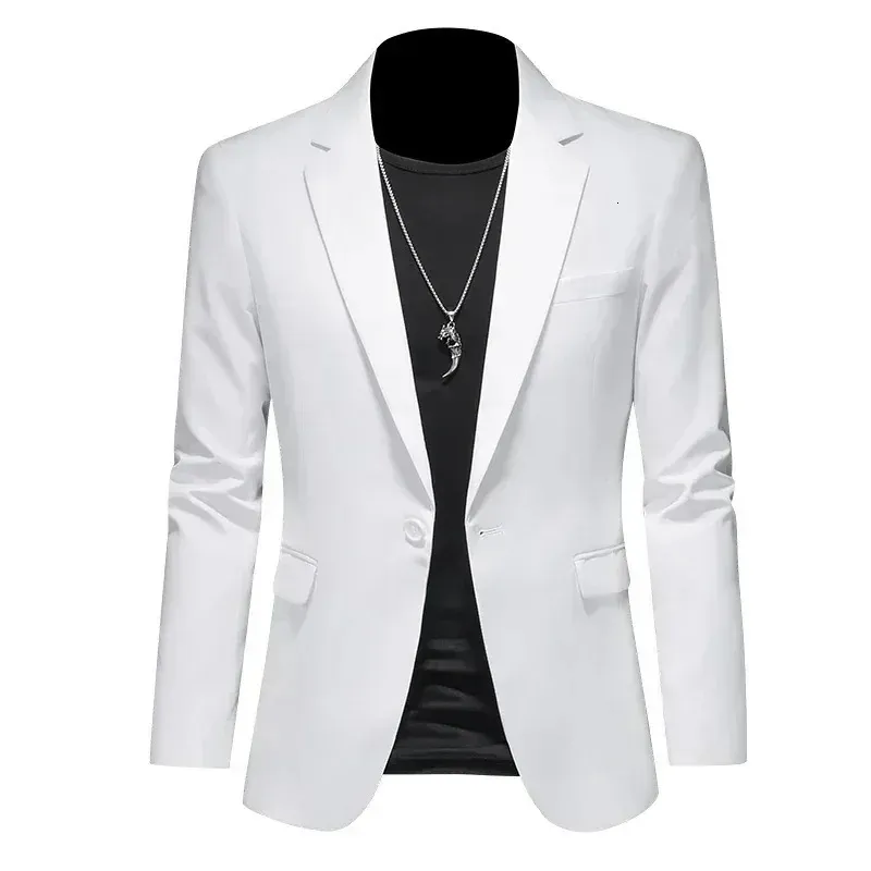 Masowe męskie Business Casual Blazer Czarnoczerwony zielony zielony solidny kolor Slim Fit Kurtka Wedding Groom Party Prezentacja M-6XL 240304