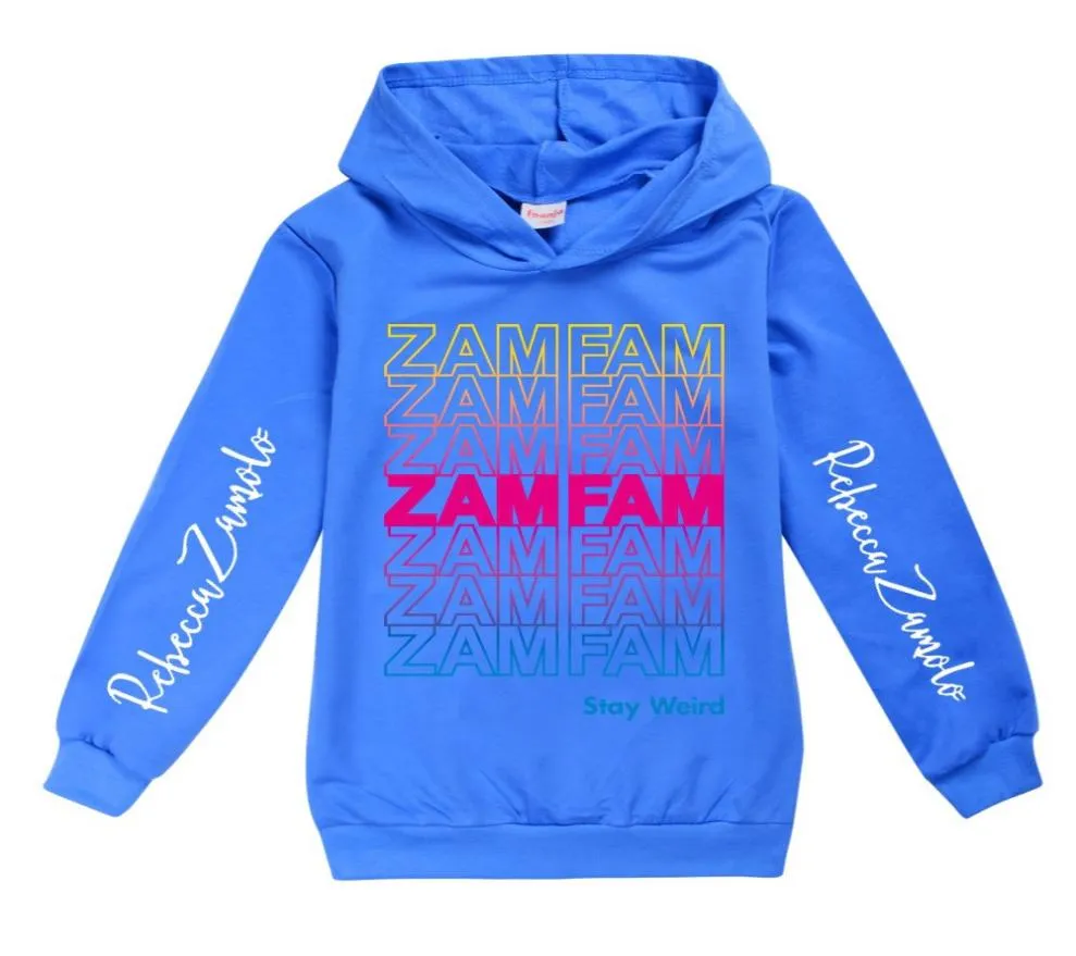 Zamfam Rebecca Zamolo Sweatshirts Kids Clothes Girls 8 To 12 Halloween Clothes Girls Boys Long Sleeve Tops Teenage Hooded Shirt C16103128