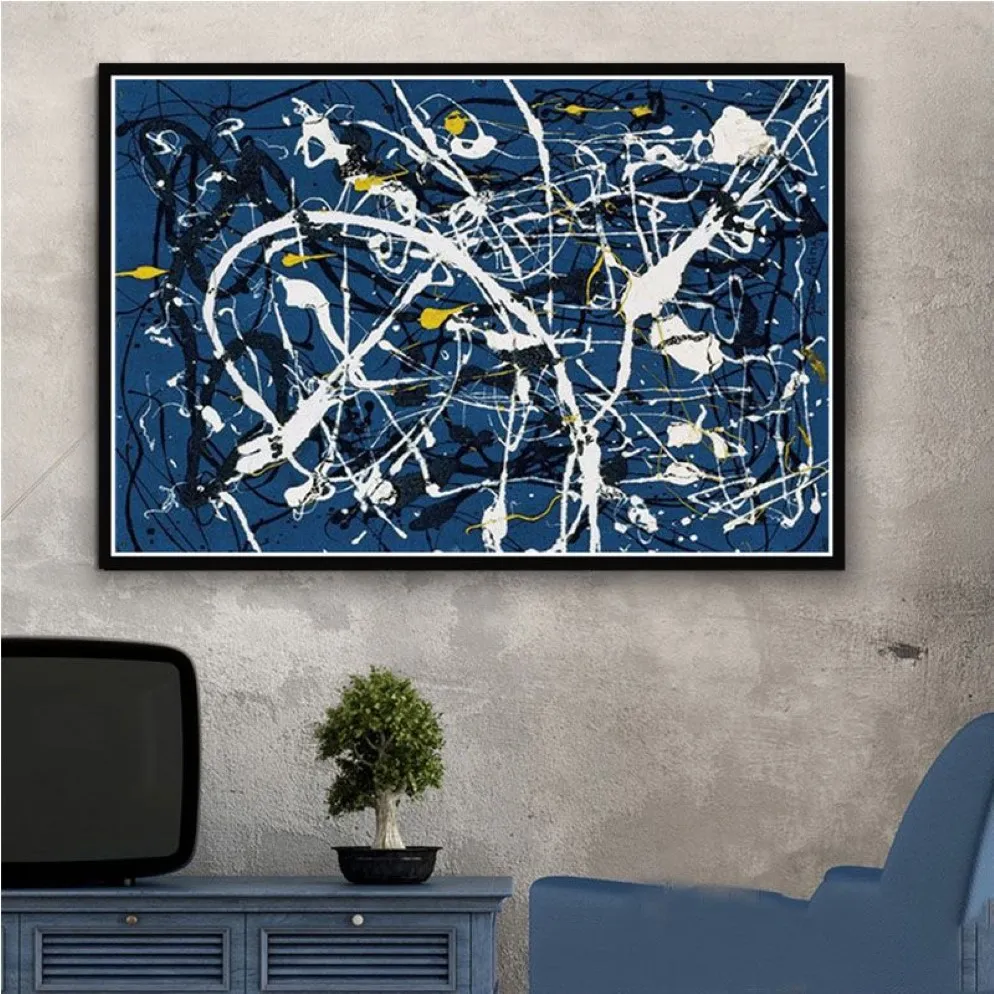 Paintings Art Jackson Pollock Abstract Painting Psychedelic Poster And Prints Canvas Wall Pictures Home Decor309q