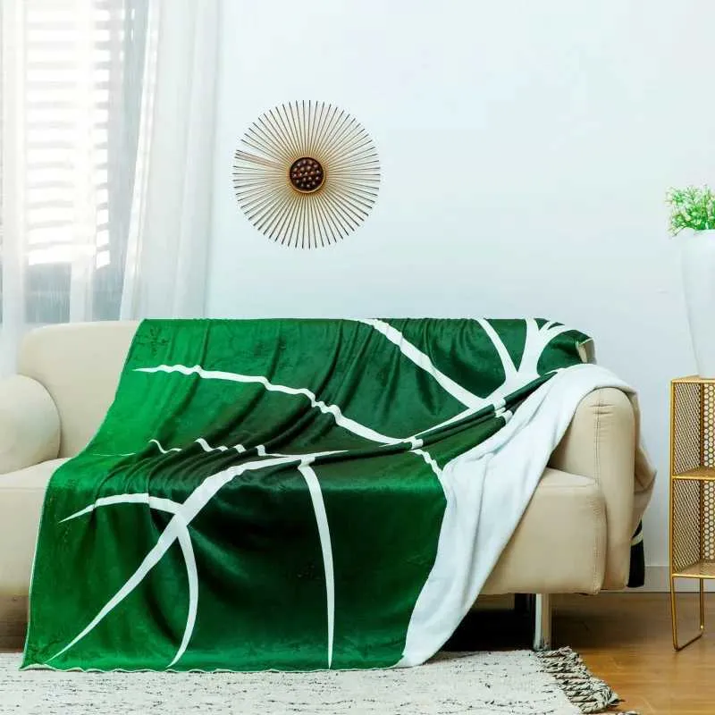 Couvertures couvertures adultes moelleuses chaudes super douceur de feuille géante super douce pour canapé de lit Gloriosum plante couverture de décoration intérieure lance de serviette à serviette