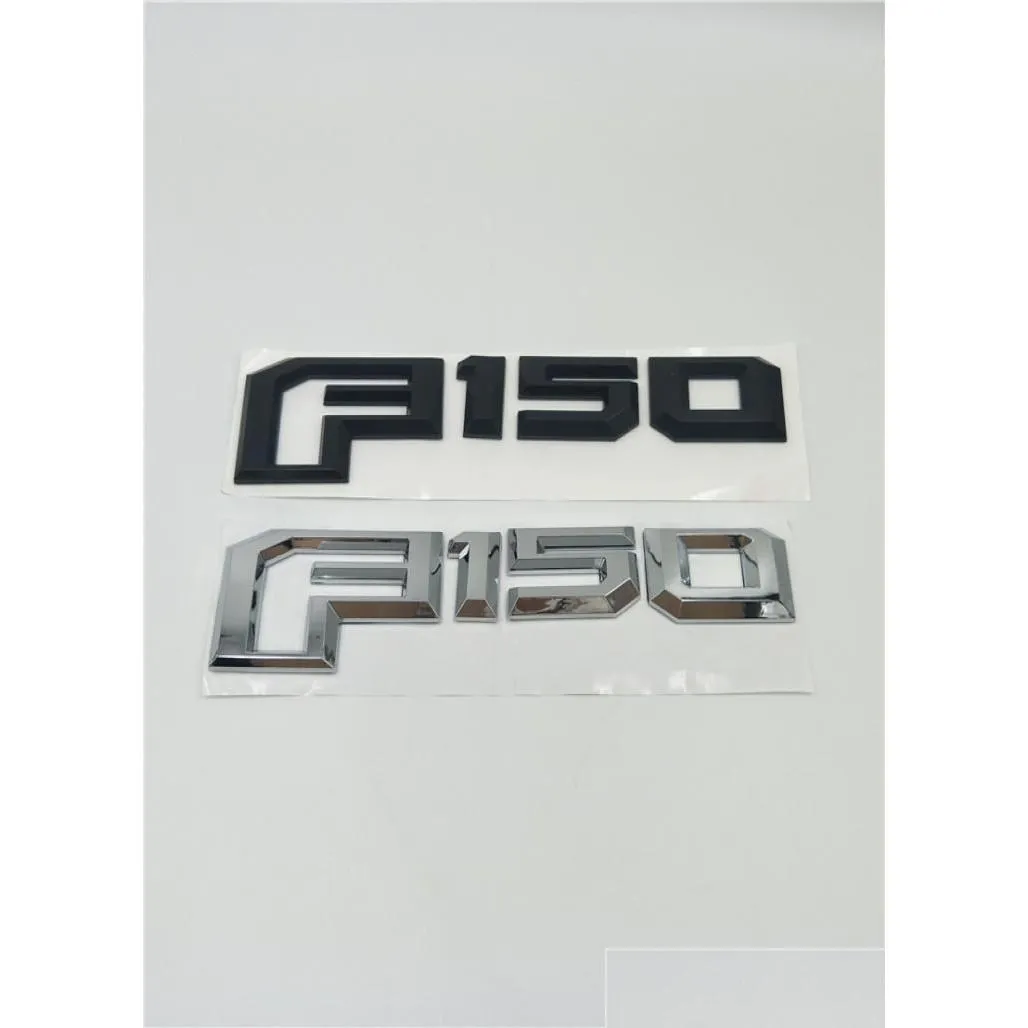 Autocollants de voiture pour F150 F-150 Emblème de couvercle de porte arrière Noir / Sier Logo Badge Signe Nameplate8432891 Drop Livraison Automobiles Motos E Otsmj