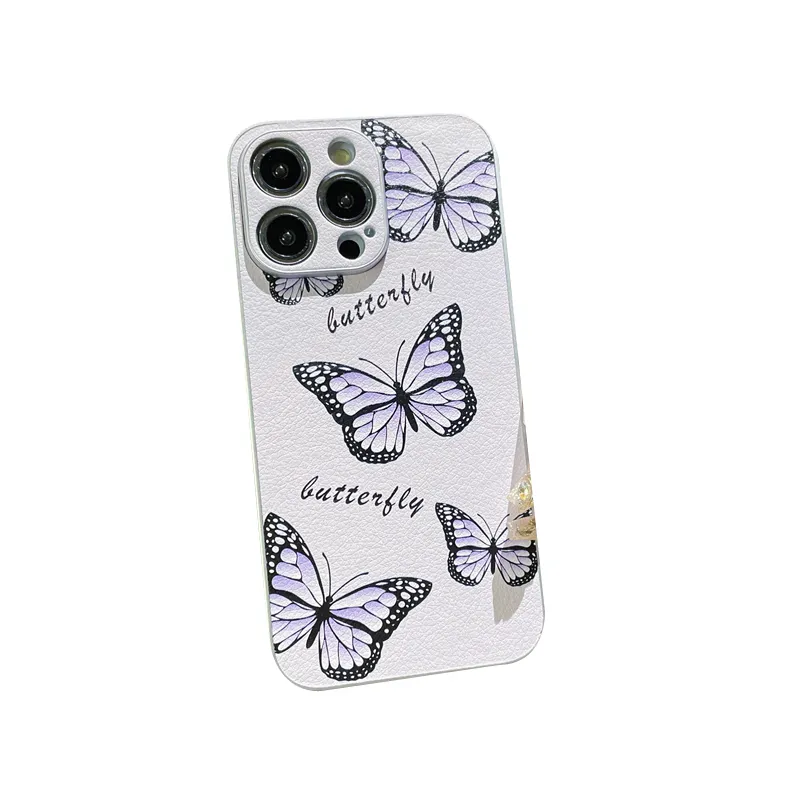 mode bloemen vlinder hoesjes voor iphone 15 plus 14 pro max 13 12 11 iphone15 stijlvol roze bloemen hard pc plastic zacht tpu pu leer telefoon achterkant huid