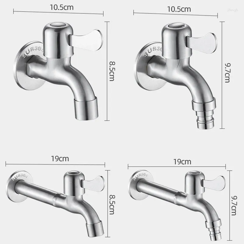 Bathroom Sink Faucets Stainless Steel Wall Mounted Faucet Extended Outdoor 1/2 Inch Washing Machine Household Mop Pool Quick Opening