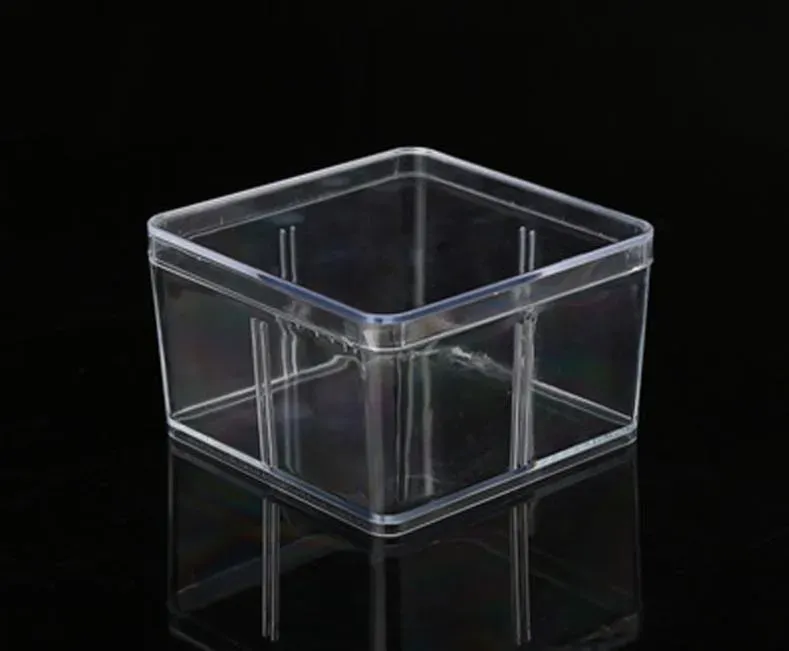 Square Plastic Box 9.5*9.5cm for Small Accessories Transparent PVC Packing Boxes with COVER CONTAINER SN725