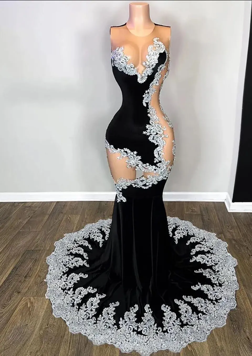 chinese dress ladies Empire-Waist Long Beaded Mermaid Prom Dress KV1094 Royal / 2 main image 0