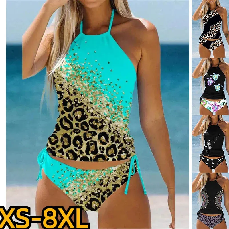 Maillot de bain tendance Tankiny Sexy maillots de bain été Tankini femmes maillot de plage mode imprimé Tankini deux pièces costume de plage 240311