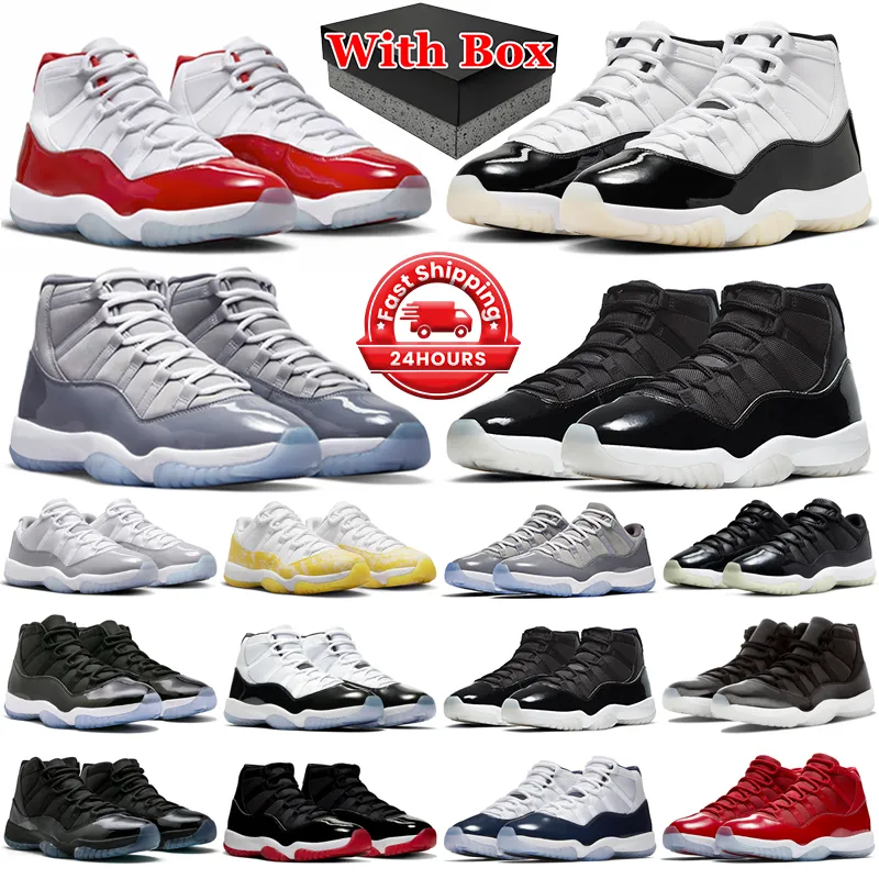 Con la scatola Jumpman 11 Retro Low Scarpe da basket Uomo Donna 11s Cherry Midnight Navy Cool Grey Bred Concord Scarpe da ginnastica Sport all'aria aperta Sneakers