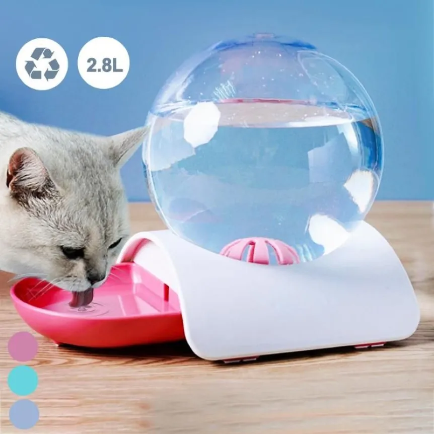 2 8L Automatic Pet Water Dispenser Cat Dog Feeder Fountain Bubble Automatic Cats Water Fountain Large Drinking Bowl For Cat Pets250g
