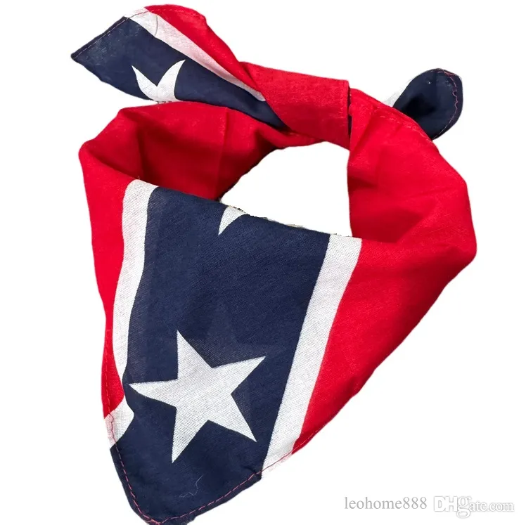 Accueil Événement Party Favor 55 * 55 cm Drapeau rebelle confédéré Bandanas Drapeaux Imprimer Bandana pour adultes Drapeaux étoiles des États-Unis Bandeaux Deux côtés imprimés LT820