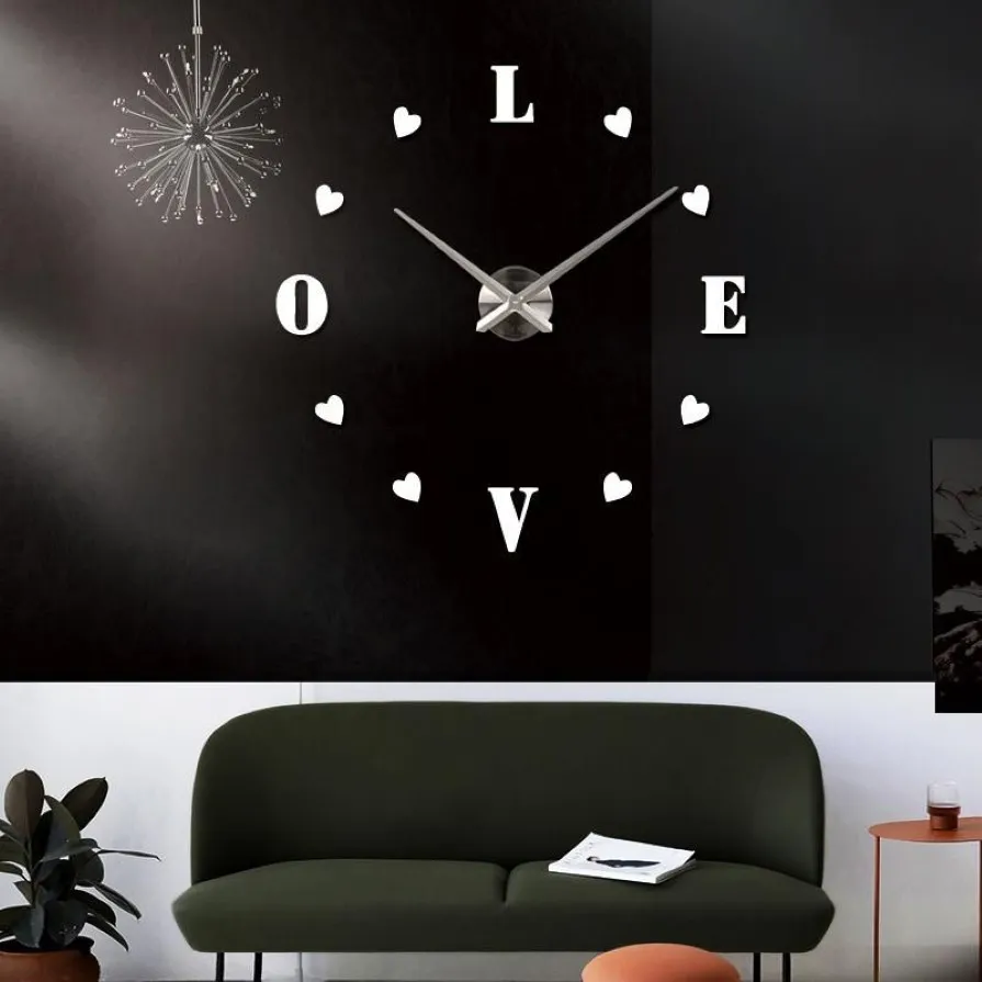 Horloges murales Quartz Bref Montres 3D Réel Grande Horloge Rushed Miroir Autocollants DIY Salon Rabais Still Life288x