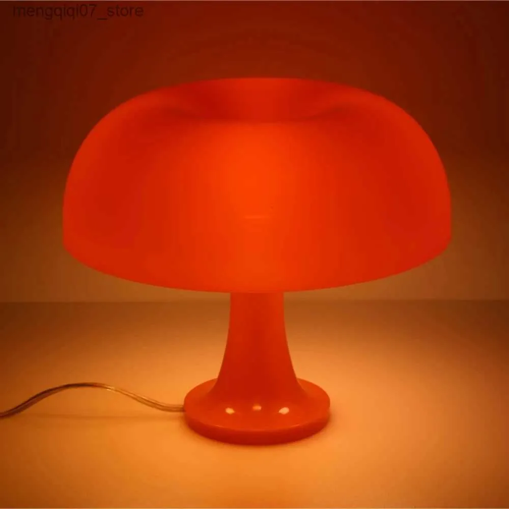 Lampenschirme Orange Dänische Pilz Tischlampe Ornament Licht für Schlafzimmer Innenbeleuchtung Schreibtischlampe Nachttischlampen Dekoration Beleuchtung L0311
