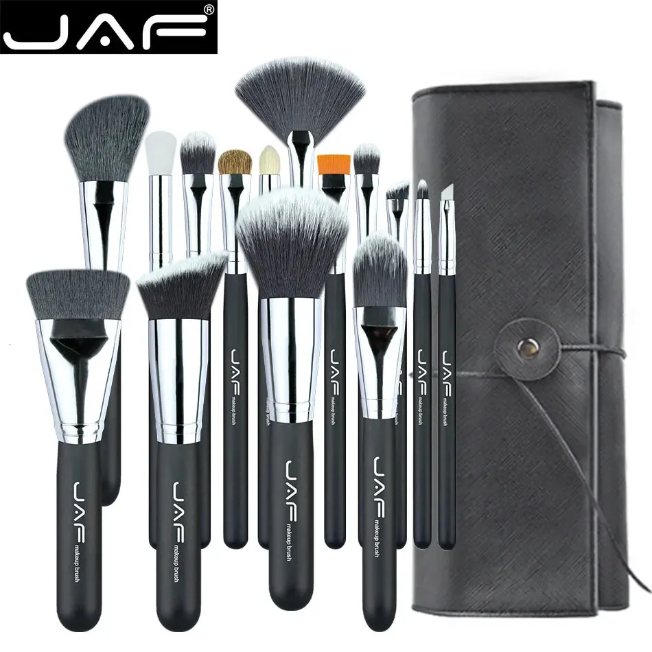 JAF 15pcs Makeup Brushes Tools Conveniently Portable Make Up Brush Set Brand Cosmetic Makeup Kit Free Drop J1531YC-B 240305