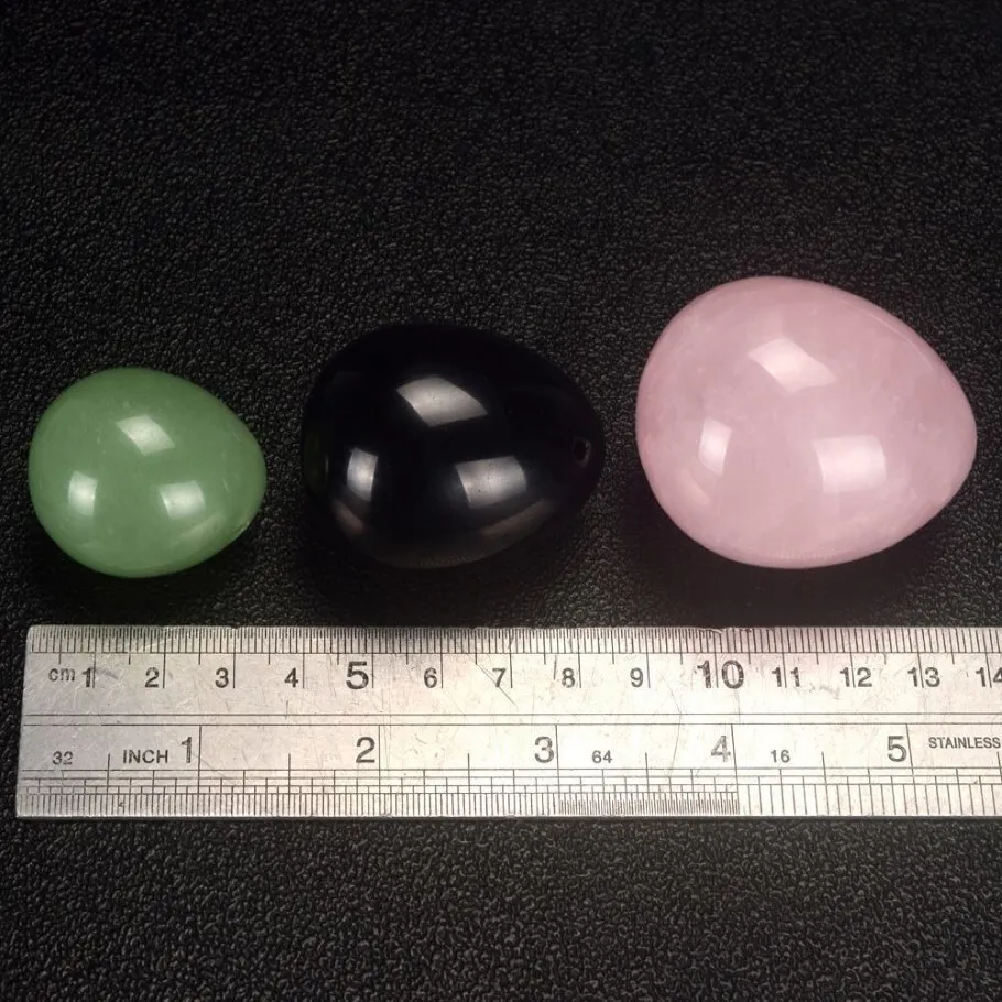 3 шт., розовые, зеленые, черные хрустальные яйца, веревка Yoni, целебные яйца, массажный инструмент для упражнений Кегеля для таза, вагинальный шарик225a