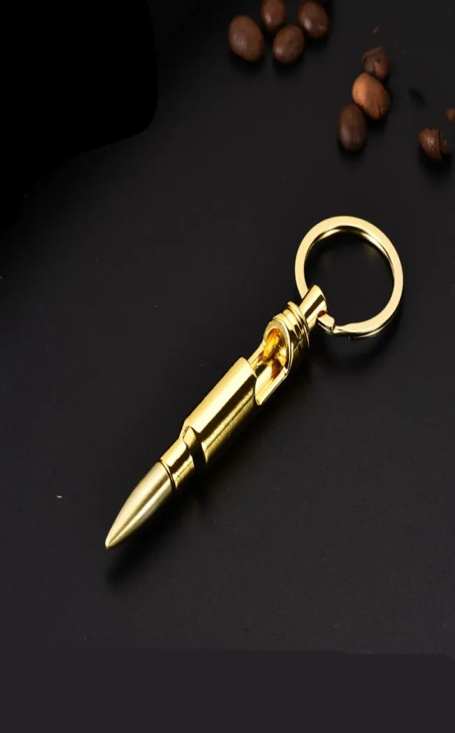 new Bullet Bottle Openers Zinc Alloy Key Ring Pendant Bullet Model Beer Bottle Opener Keychains Bar Gadget Metal Kitchen Tools RRD5547843