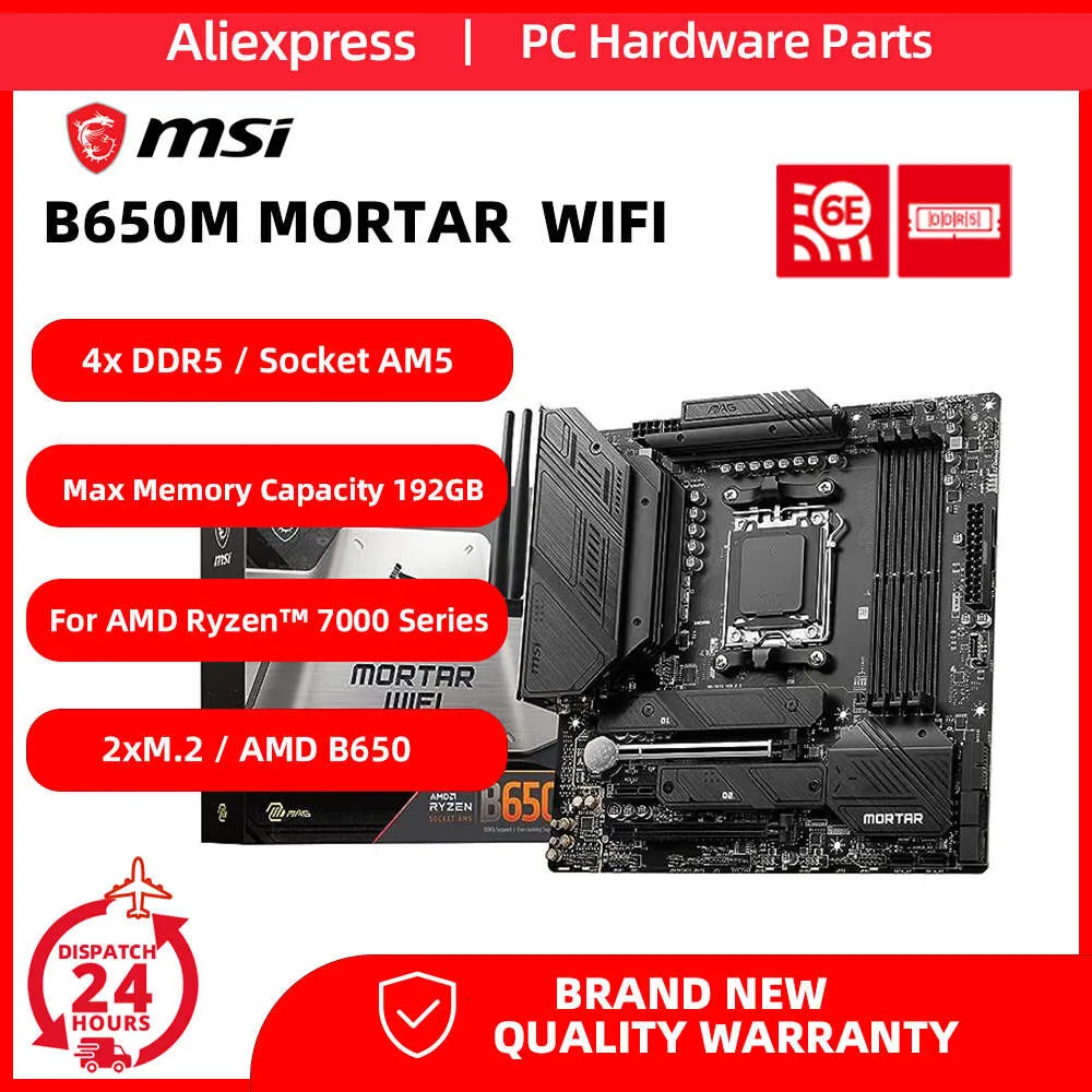 MSI B650M Mortar WiFi AM5 Motherboard Support DDR5 AMD RYZEN 7000 Series 7700X R7 7800X3D Processor 6e WiFi Mainboard New Mainboard