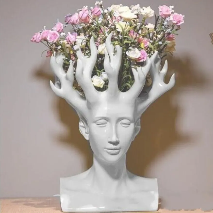 Man head ceramic vase home decor tabletop vases Movie Figure Art Designer creative244B