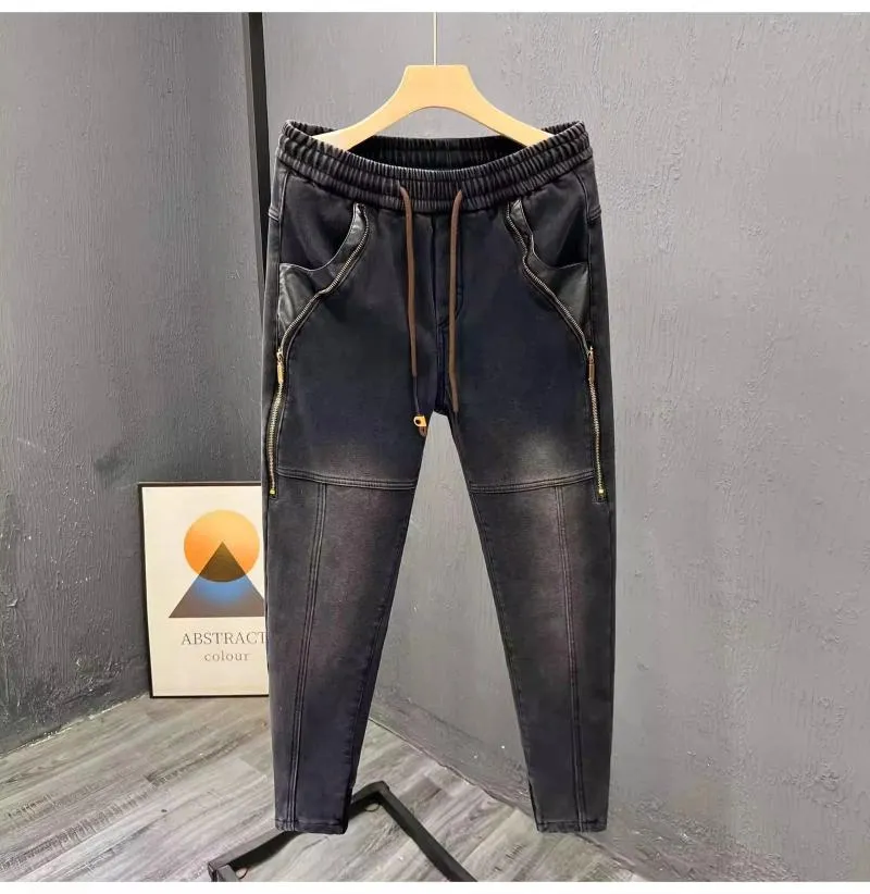 Jeans masculinos T12302 Moda 2024 Pista Luxo Design Europeu Roupas Estilo Festa