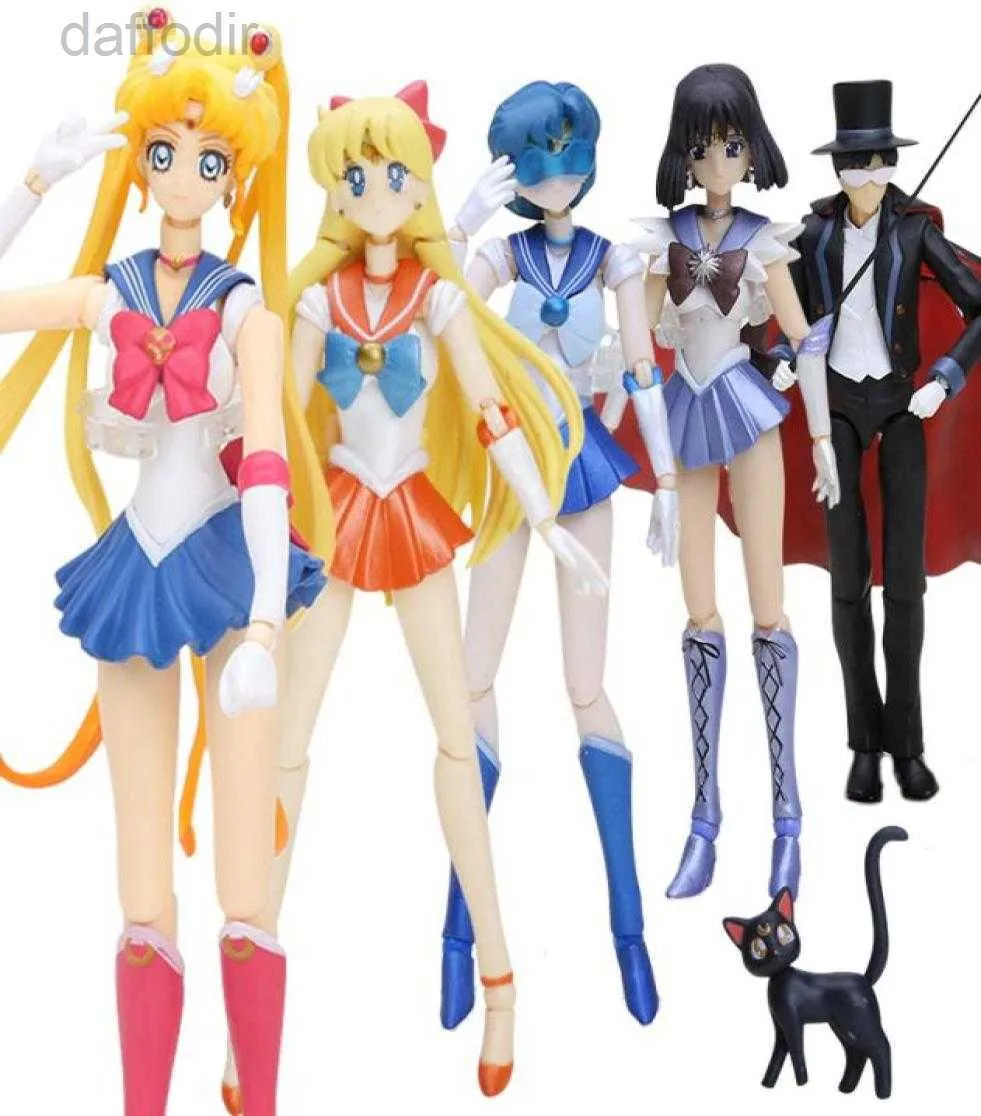 Action Toy Figures 15cm Japanese Anime Sailor Moon Figurin Tuxedo Mask Chiba Mamoru 20th Action Figur PVC Collection Figures Toys for Kids 240308