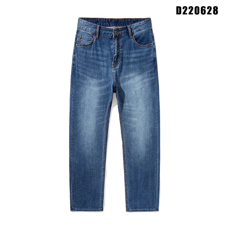 Jean bleu, coupe ample, petite jambe droite, pantalon long haut de gamme pour homme, tendance