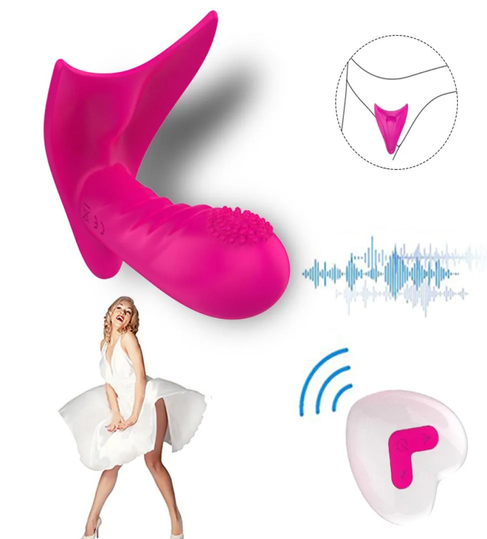 7 vitesses Invisible papillon vibrant culotte sans fil à distance gode G Spot vibrateur Vaginal adulte érotique produits de sexe pour les femmes Y18723587