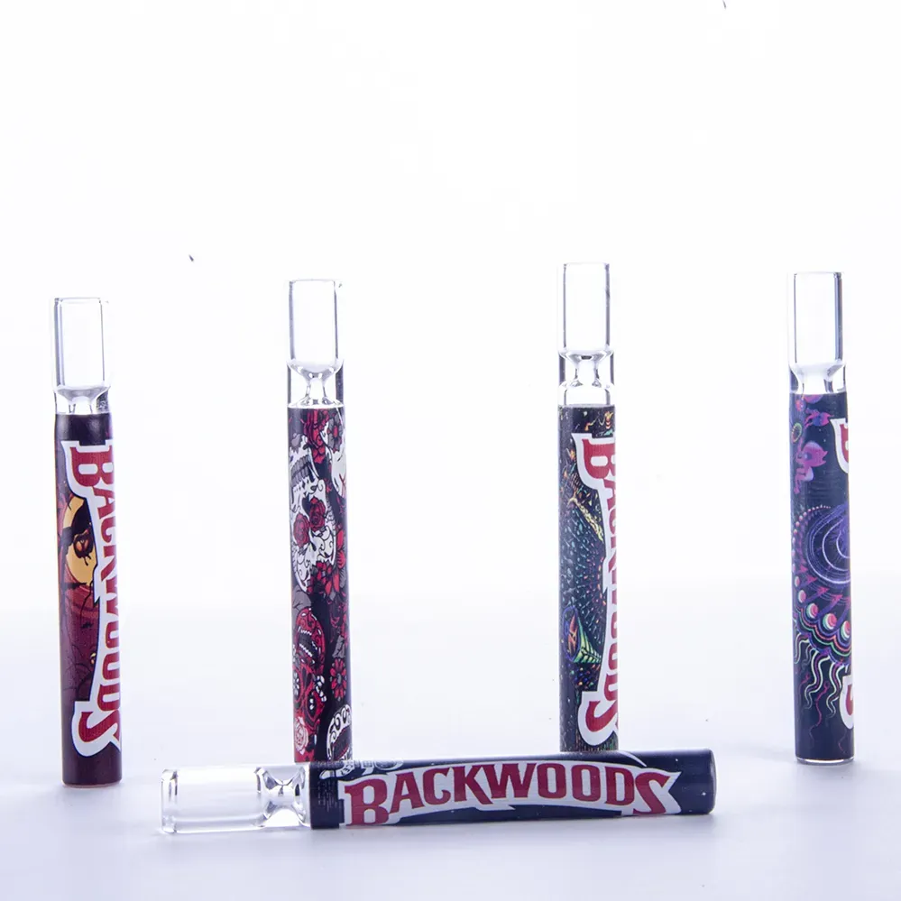 4-Inch Pyrex Glass One Hitter Pipe - Colorful Cartoon Design Steamroller Hand Pipe with Oil Burner Filter Tube