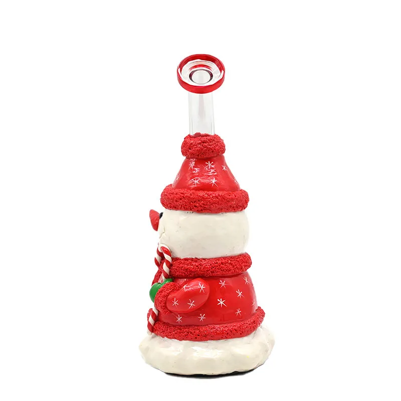9in,Christmas Tree Snowman Candy Cane Smoking Item,Handicraft Ornament For home Office,Smoking Tobacco Cigarette Accessaries Christmas Gift,Glass Bong