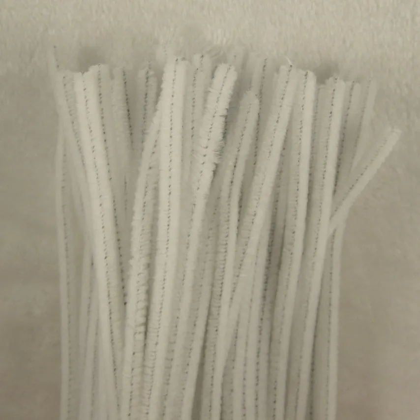 500PCS white Chenille Craft Stems Pipe Cleaners 12 30cm DIY art for Children handmade creative materials291S