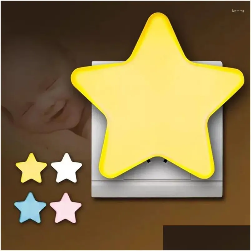 Applique murale étoile lune veilleuse capteur d'éclairage enfichable mini nouveauté LED pour bébé chambre d'enfant chevet veilleuse goutte Deliv Ot26J