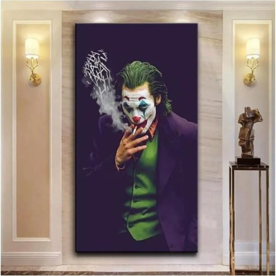 Joker Wall Art Canvas målar väggtryck Bilder Chaplin Joker Movie Poster för heminredning Modern nordisk stil målning200e