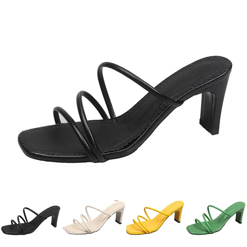 Pantoufles Femmes Mode Sandales Talons Hauts Chaussures GAI Triple Blanc Noir Rouge Jaune Vert Marron Color92 Tendances 109 5