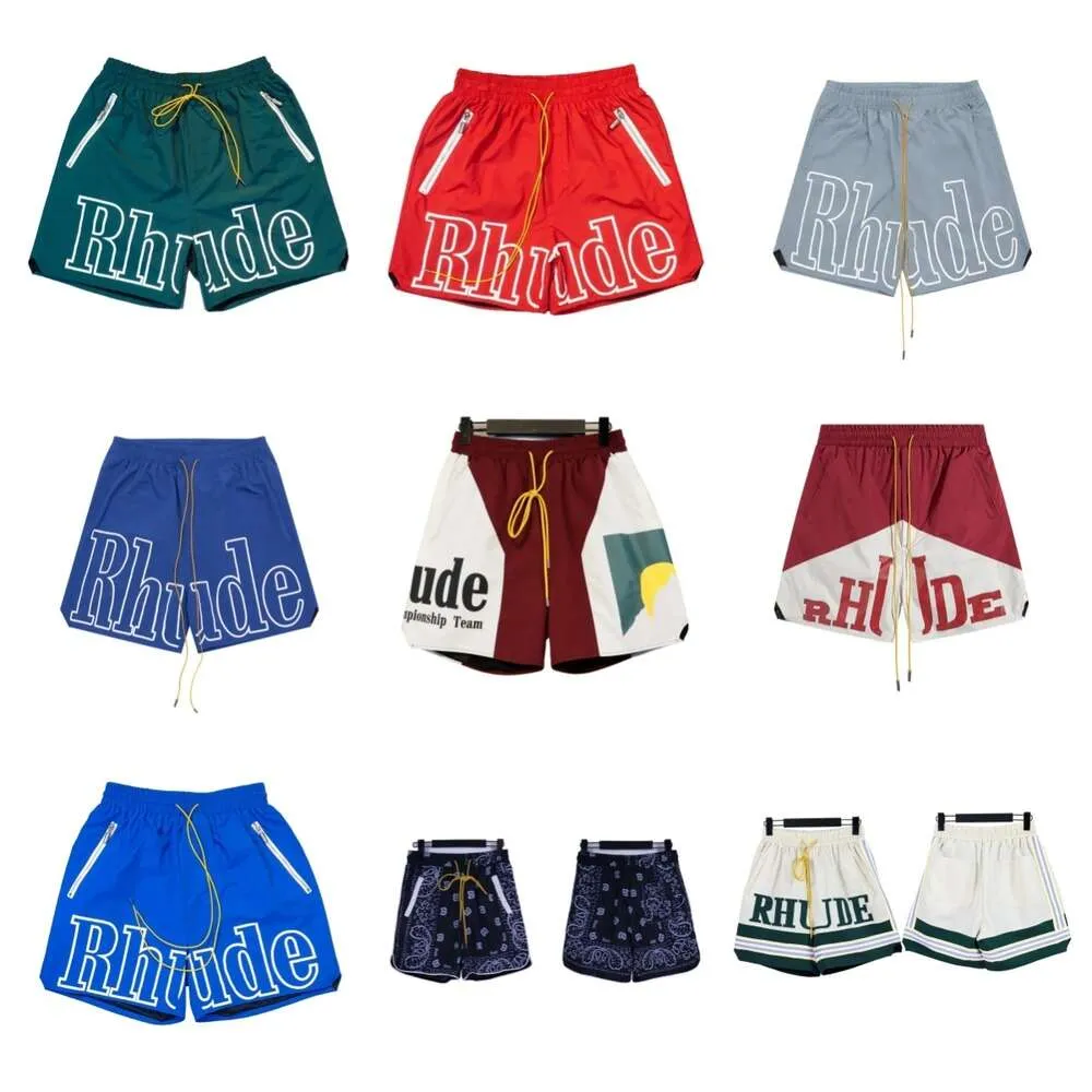 Rhude Shorts Mens 디자이너 짧은 남성 세트 트랙 슈트 바지 느슨하고 편안한 패션 인기 2024 새로운 스타일 S m l xi 폴리 에스터 느슨한 체육관 반바지 cda