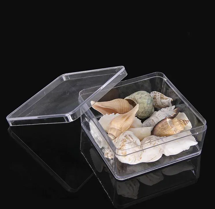 Square Plastic Box 9.5*9.5cm for Small Accessories Transparent PVC Packing Boxes with COVER CONTAINER SN725