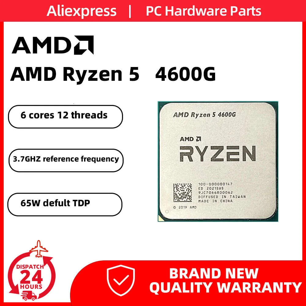 Nouveau processeur AMD Ryzen 5 4600G R5 4600G 3.7 GHz, 6 cœurs, 12 threads, 3.7 GHz, TDP 65W, 7nm, L3 = 8M, L2 = 3M, pour carte mère AM4 DDR4