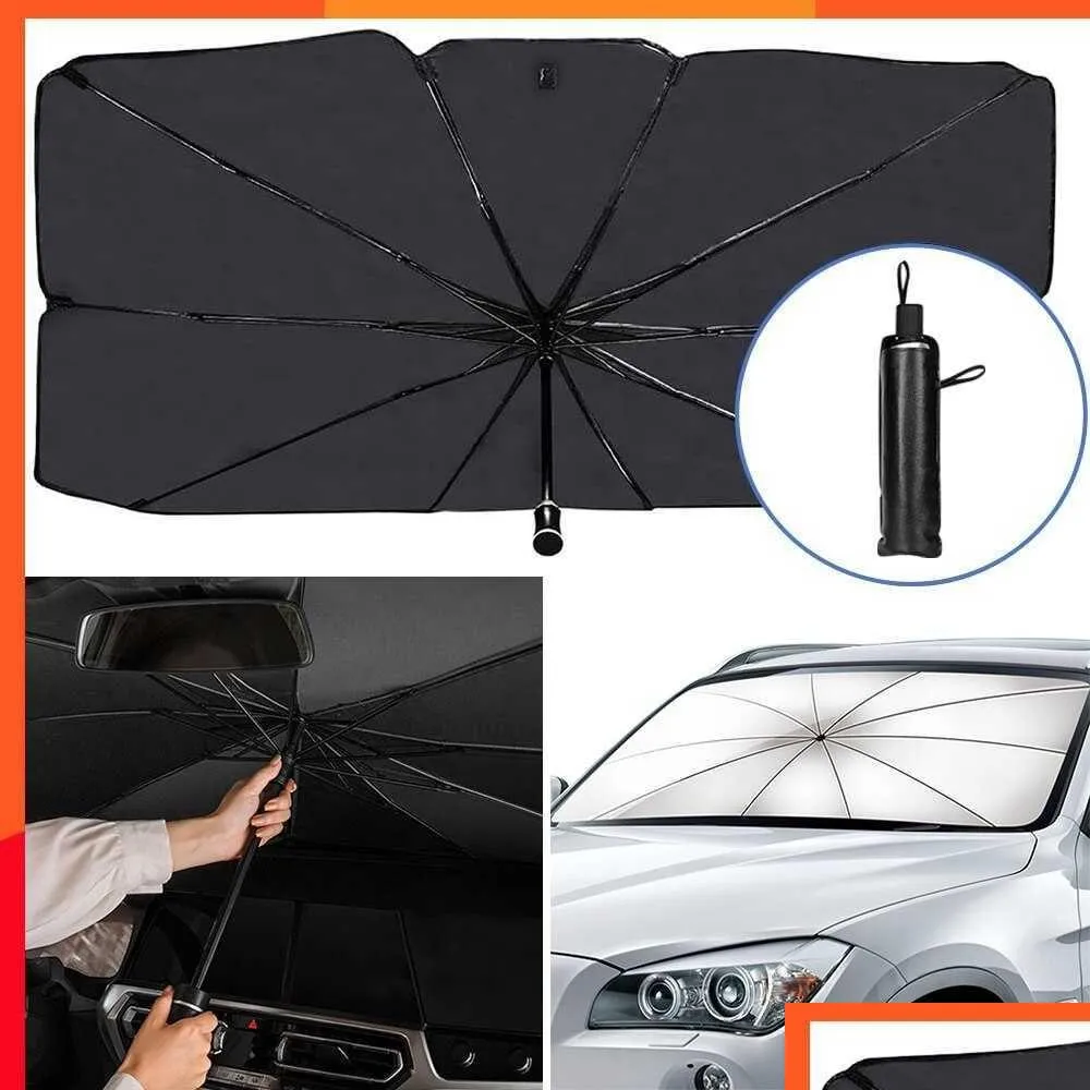 Andra vårdrengöringsverktyg Nya bilar Sunshade Paraply Front Window Er Windshield Protection Accessories Drop Delivery Automobiles Motorc DHGDU