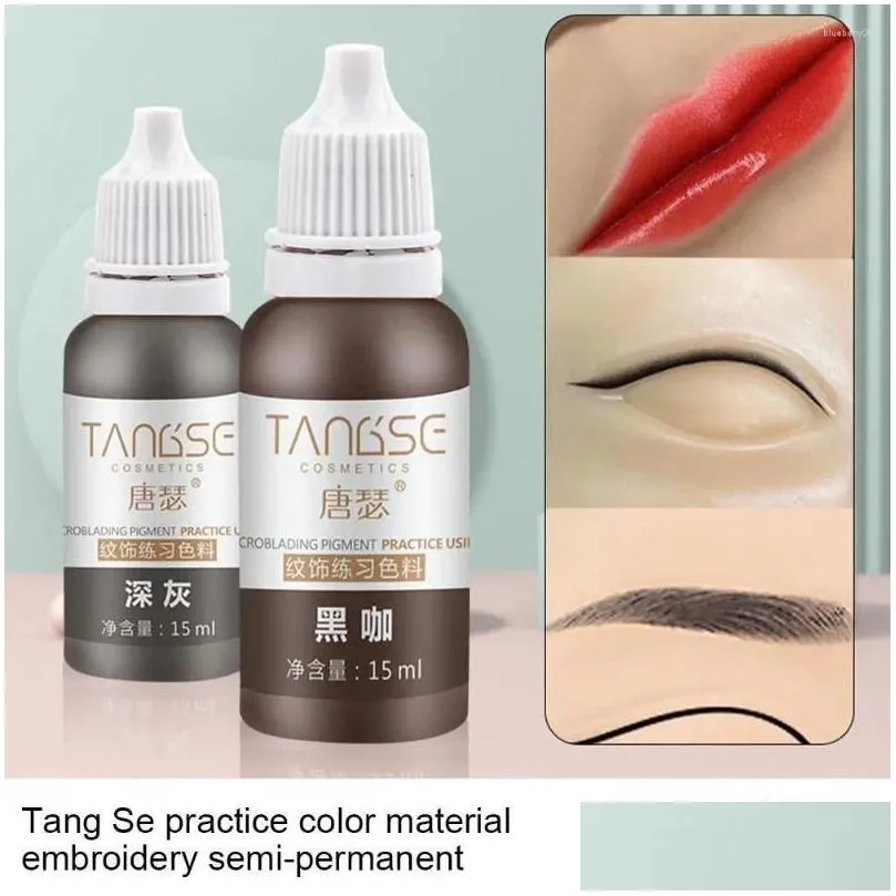 Tatueringsfärg Practice Ink Set Permanent Makeup Eyebrow Lips Eye Line For Body Beauty Art Supplies Color Pigment L5F0 Drop Leverany Heal OtGlr