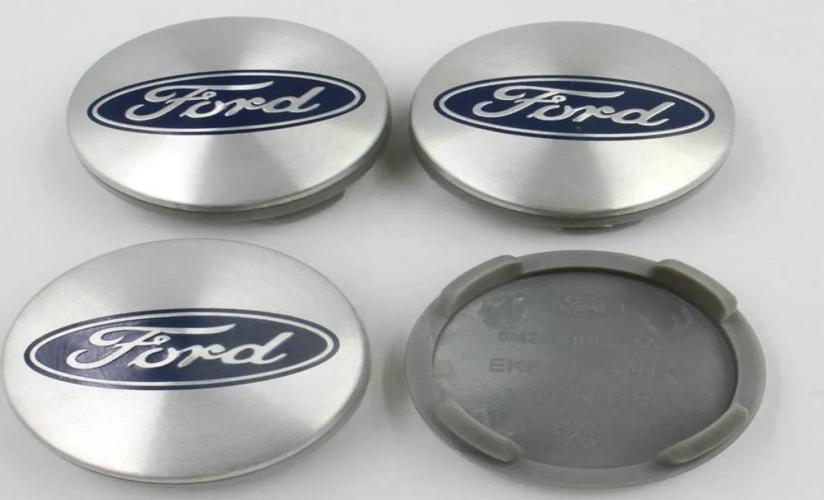 4 stuksslot 54mm Blauw Zilver Auto Wielnaaf Center Cover Caps Embleem Logo Badge Voor Fiesta Focus Fusion Mondeo Escap 6M211003AA4186429