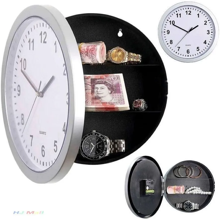 Horloge murale de stockage Secret caché créatif, décoration de maison, bureau, sécurité, coffre-fort d'argent, bijoux, conteneur d'objets, Clock208q