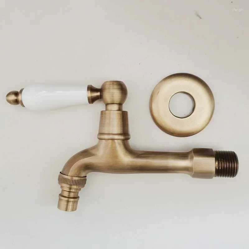 Bathroom Sink Faucets Faucet Luxury Antique Brass Water Tap Decorative Outdoor Garden Bibcock Washing Machine