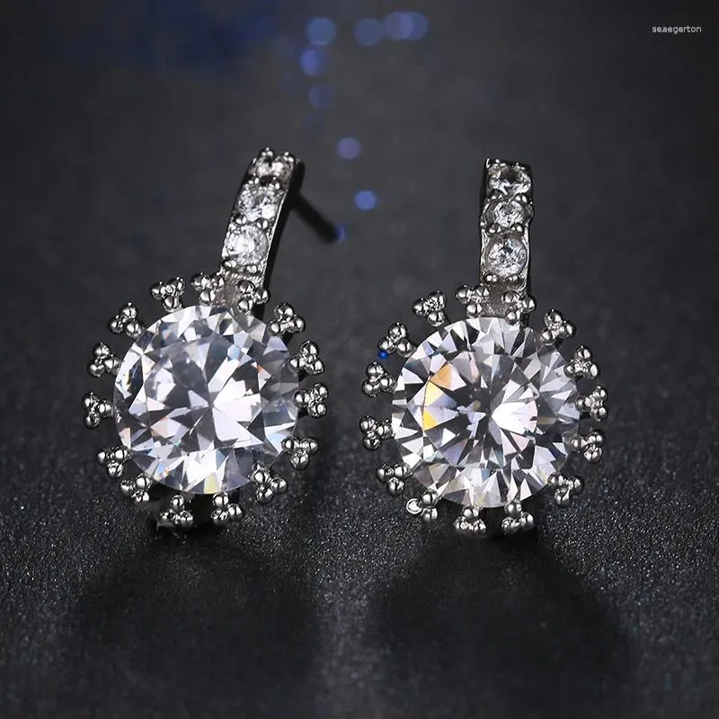 Stud Earrings Bettyue Brand Fashion Charm Personality Cubic Zircon White Gold Color Gothic Style Jewelry For Woman Gift