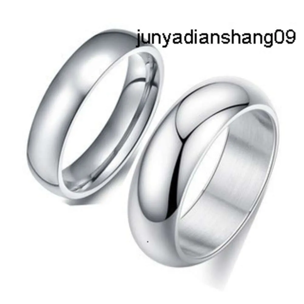 Anello semplice in argento con codice Hong Kong, anello per amante, anelli per uomo e donna placcati in oro, gioielli a mano in acciaio inossidabile da 4 mm