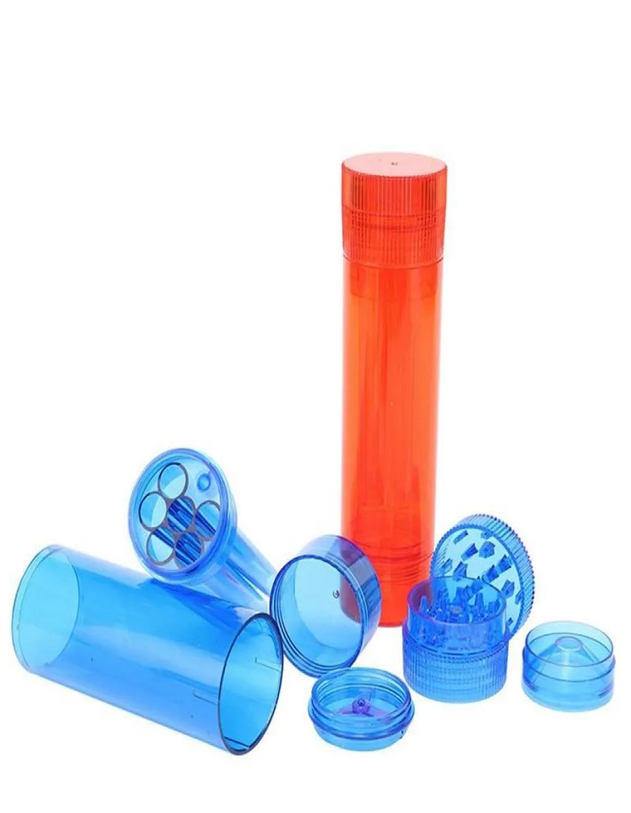 COOL multifonction coloré en plastique fumer 6 tubes de remplissage cône porte-cigarette herbes sèches pots de tabac moudre broyeur broyeur Grind4135340