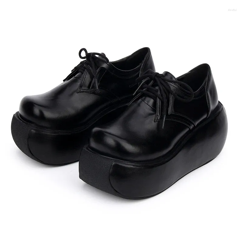 Sapatos de vestido primavera mulheres plataforma de salto alto vintage punk gótico feminino casual couro muffin sandálias anime lolita empregada cosplay