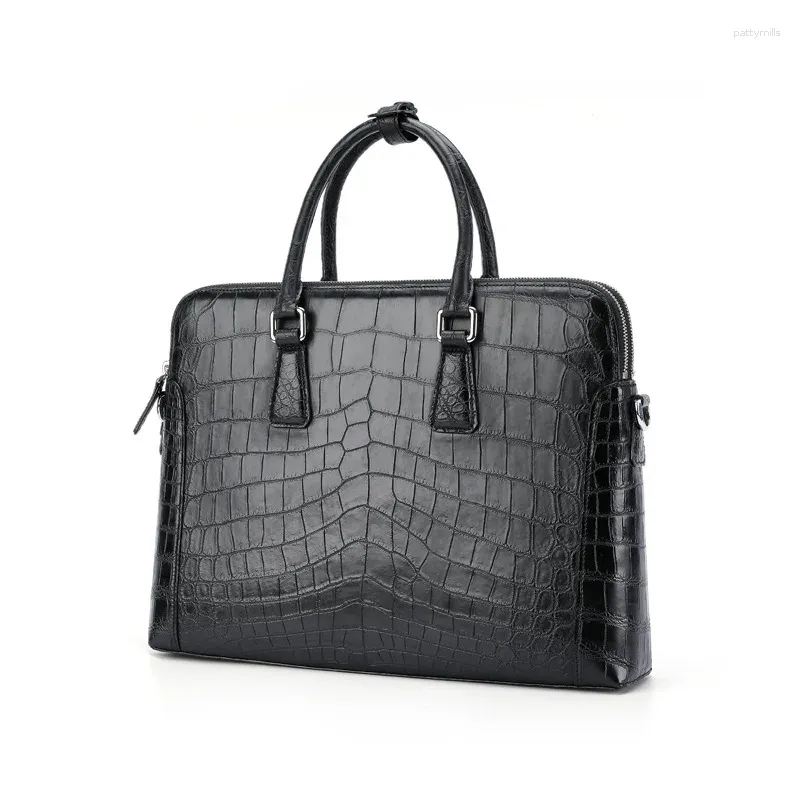 Porte-documents 2024 Luxe haut de gamme hommes Crocodile cuir mallette d'affaires sac à main véritable sac à bandoulière haute capacité bureau 45