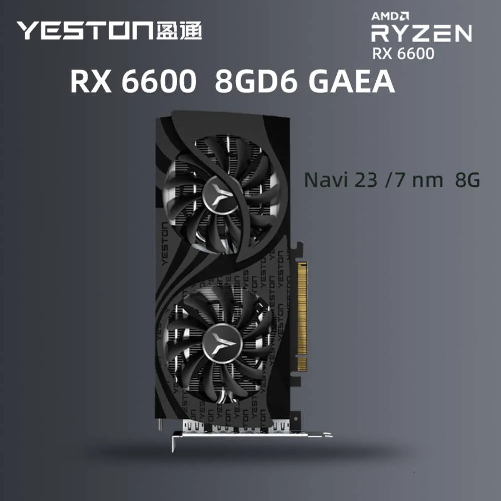 Yeston Radeon Gaming RX 6600 GPU 8GB D6 GDDR6 128BIT 7NM DESKTOP COMPUT PC Video Grafikkort Stöd PCI-Express 4.0