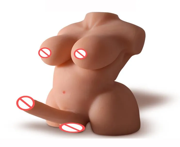 Gay mannelijke Solid sekspoppen voor vrouwen levensechte volwassen mini TPE sekspop met grote dildo sexy borst lesbische shemale echte liefde speelgoed4696665