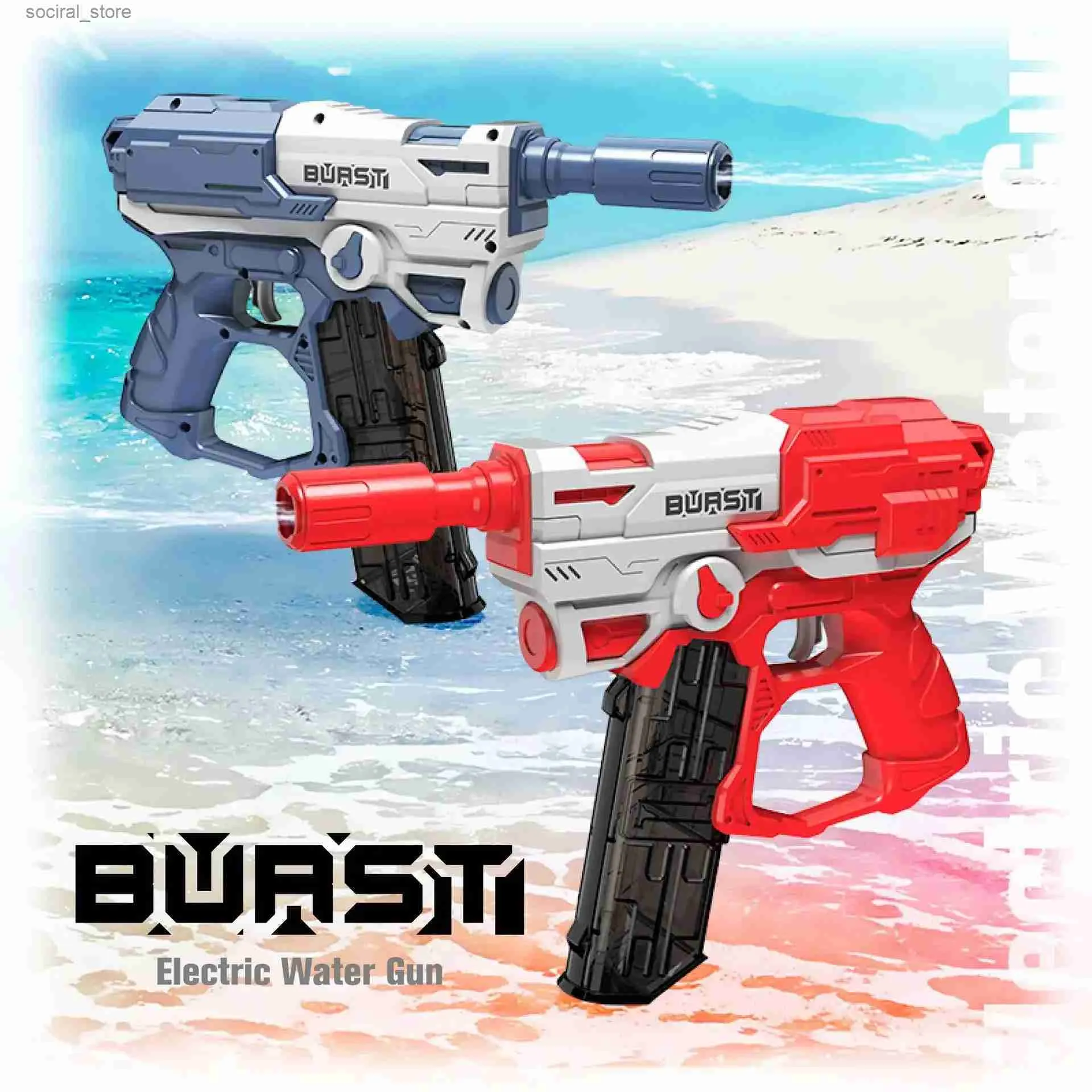 Gun Toys 2024 Child Water Gun Pistol Toy Summer Beach Pool Outdoor Automatic Squirt Guns Electric Launcher Shounter Games Gift for Kid L240311